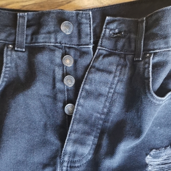 FOREVER 21 Denim Mini Distressed Button Fly 27 - Picture 4 of 5